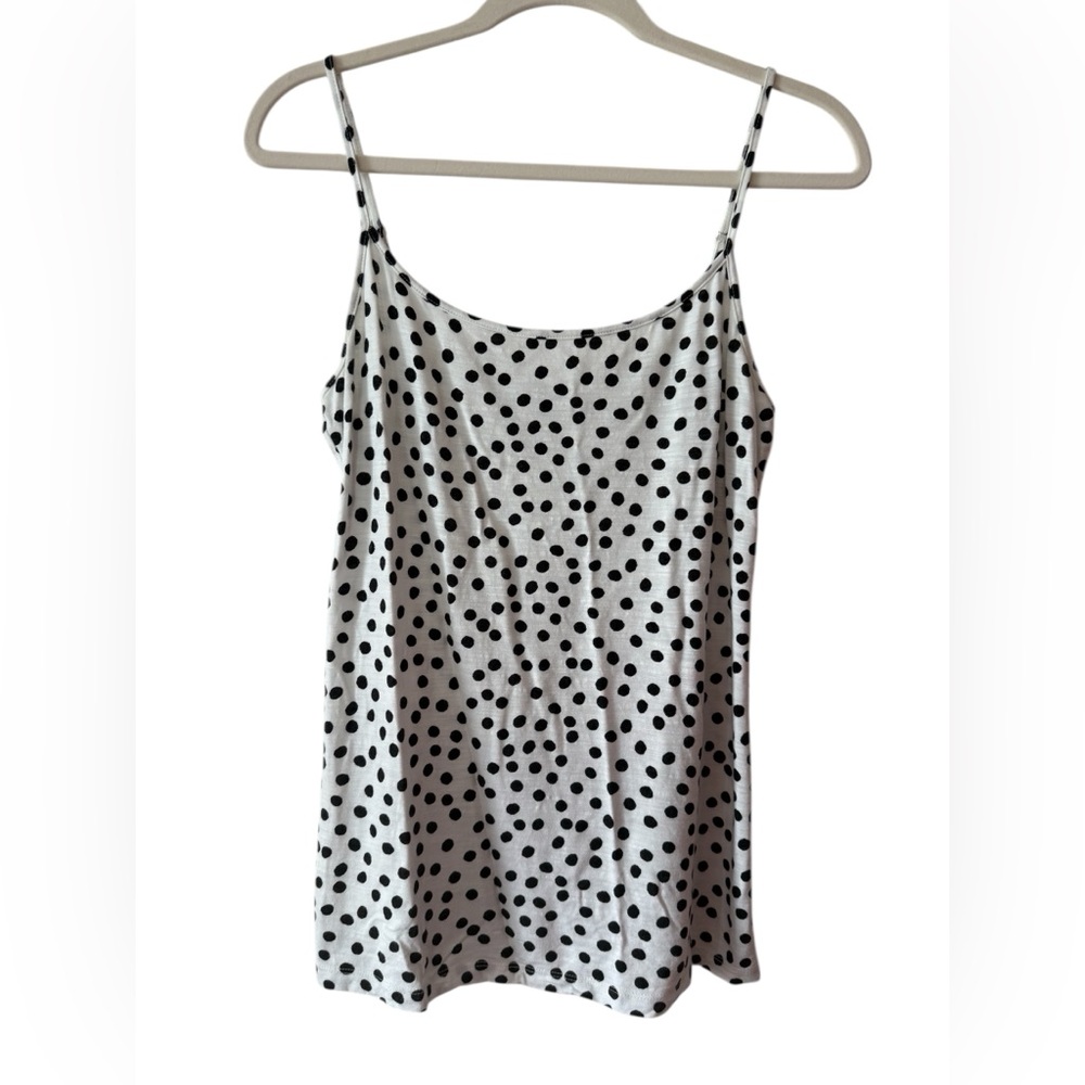Ann Taylor LOFT Women's Size Large Black White Polka Dot Camisole